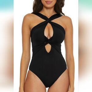 BECCA COLOR CODE TWIST ONE PIECE SWIMSUIT, Large, $158